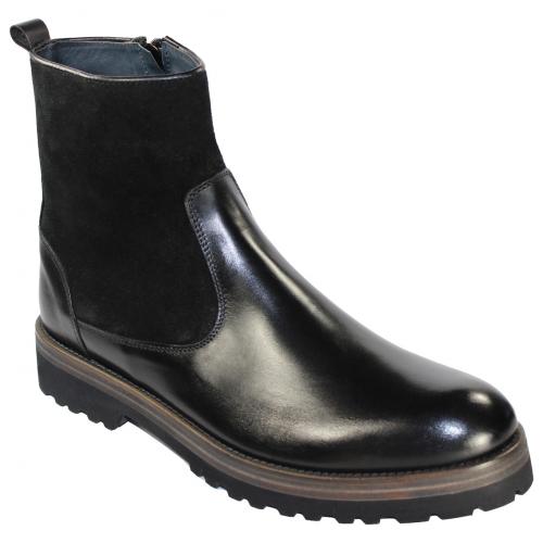 Emilio Franco 456 Black Genuine Calf / Suede Boots.